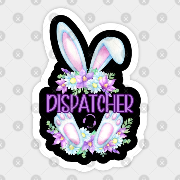 Easter Bunny Dispatcher 911 First Responder Thin Gold Line Sticker by Shirts by Jamie